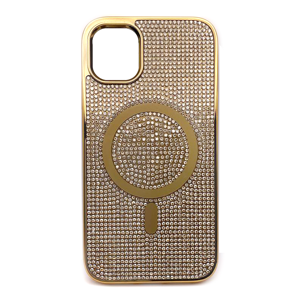 Накладка MagSafe full of diamonds для  iPhone 13 (Gold)-0