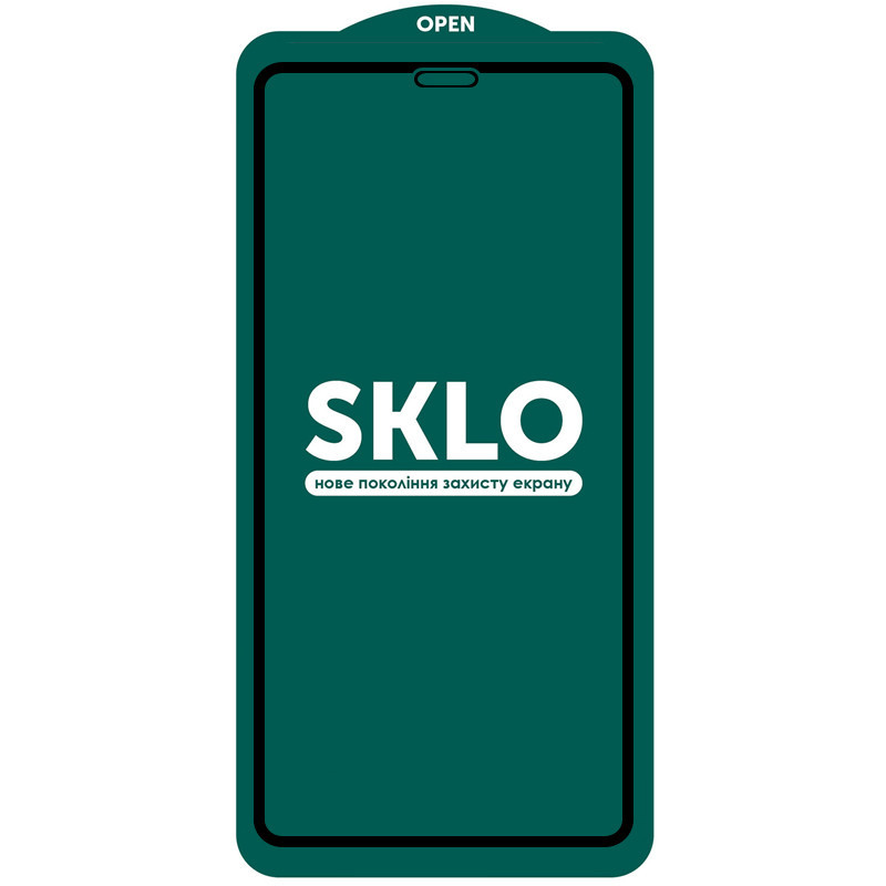 Захисне скло SKLO 5D для iPhone 12/ 12 Pro з чорною рамкою-0