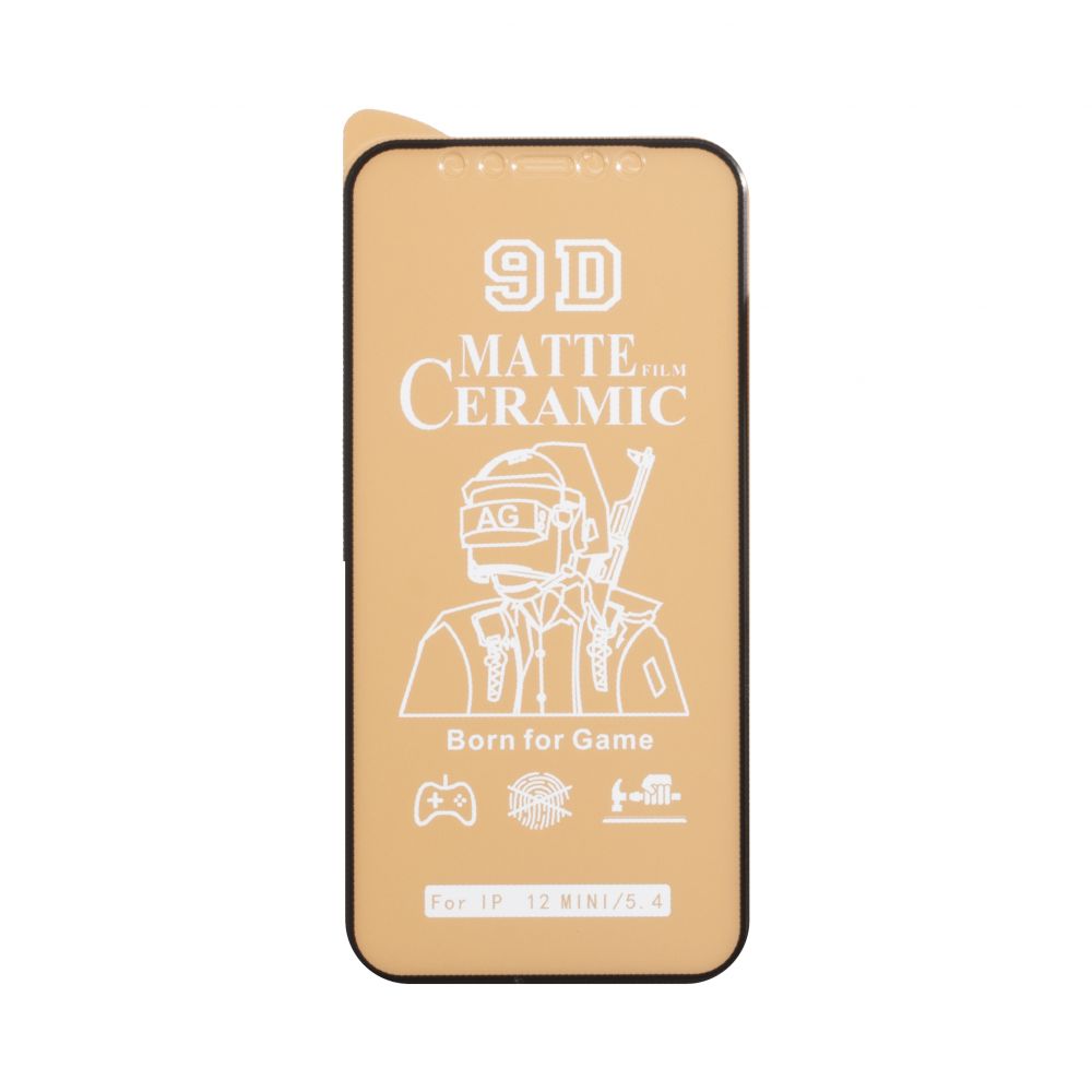 Гнучке скло Ceramic MATT для  IPhone 12 Mini 2020/5.4" матове з чорною рамкою-0