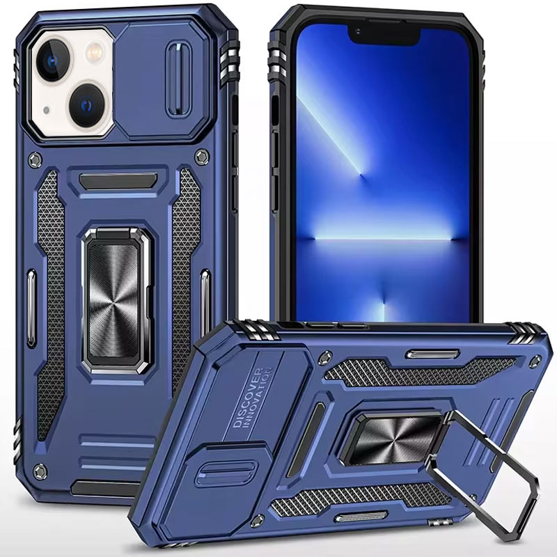 Накладка Camshield Army Ring для iPhone 13/14 Синя-0