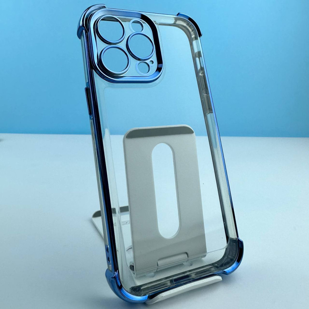 Накладка WXD Electroplated Side Colors для Iphone 15 Pro  (Синя)-0