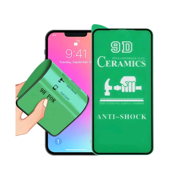 Гнучке скло Ceramic для  iPhone 14 Plus глянцеве з чорною рамкою-0