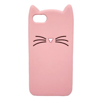 Накладка 3D Cat для Iphone 4 пудрова-0