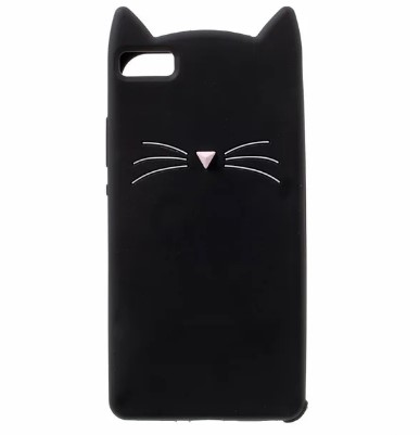 Накладка 3D Cat для Iphone 4 чорна-0