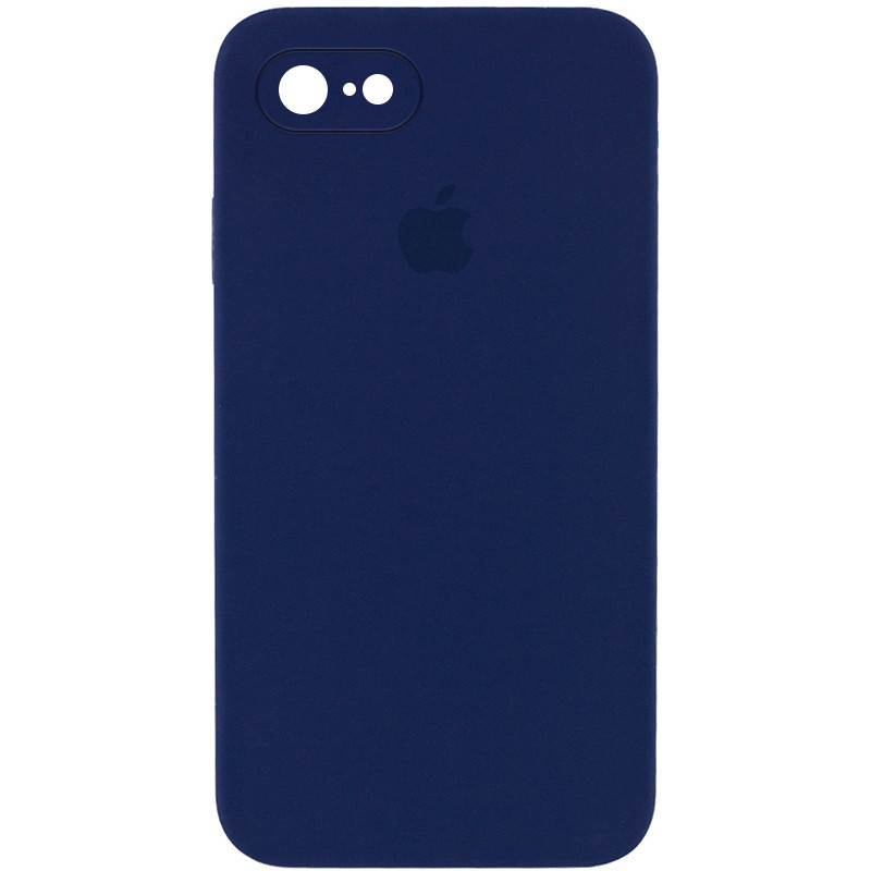 Silicone Case Square Full Camera Protective (AA) для iPhone 7 / 8 / SE (2020) (4.7") (Midnight blue)-0