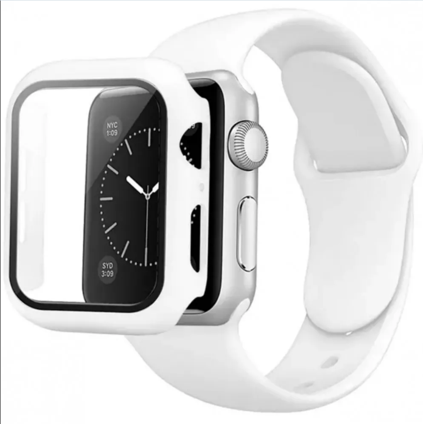 Ремінець Silicon+glass для Apple Watch 42mm white-0