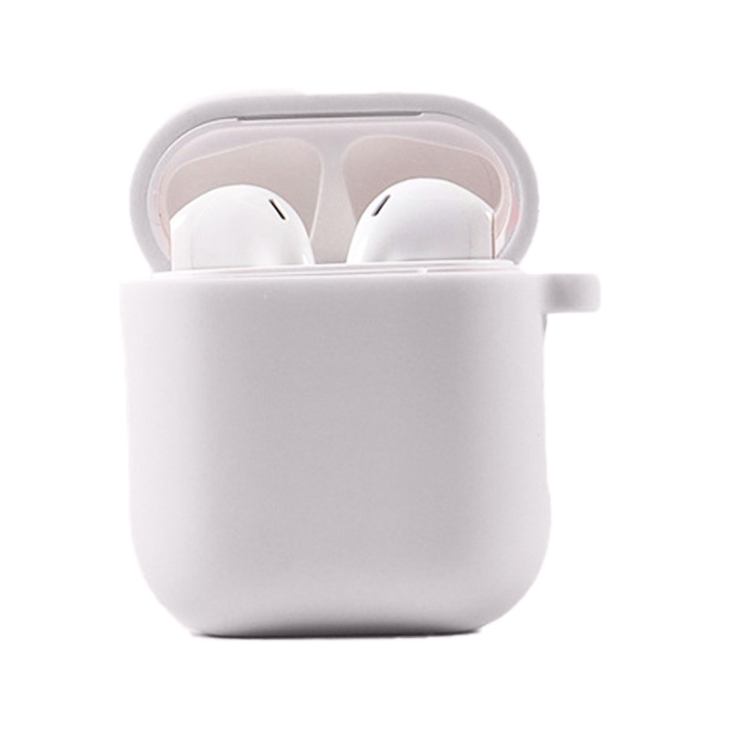 Silicone Case для Airpods 1/2 з мікрофіброю (White)-0