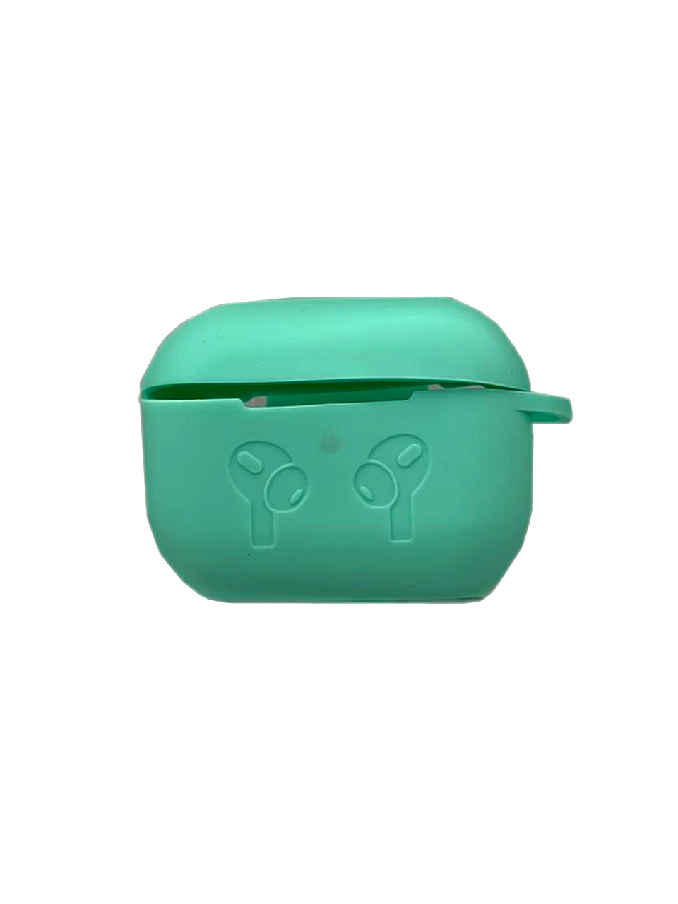 Чохол для AirPods Pro Silicone Case Logo + карабін  (Mint)-0