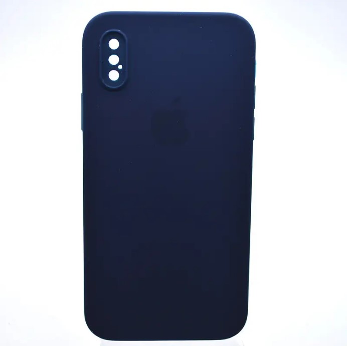 Silicone Case Square Full Camera Protective (AA) для iPhone X/XS (5.8") (Midnight blue)-0