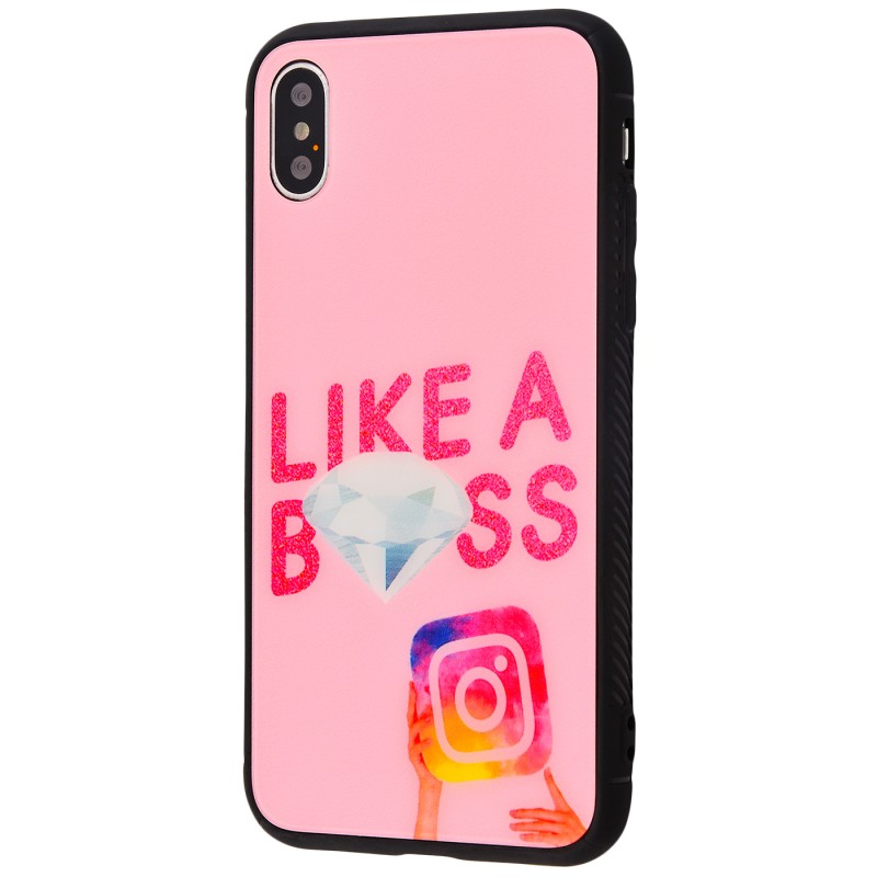 Накладка My Style для iPhone Xs Max Glass case Like a boss-0