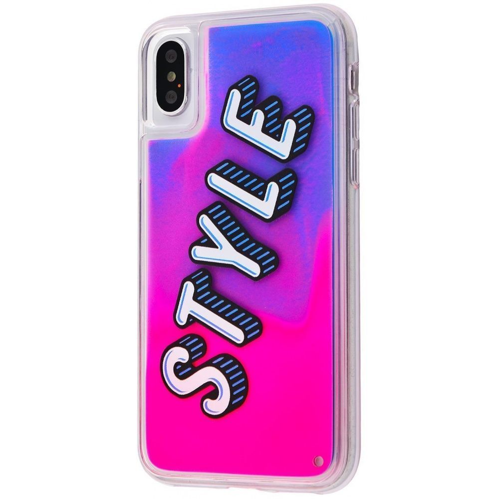 Накладка Lovely Stream Neon для iPhone X/Xs "STYLE" (переливається)-0