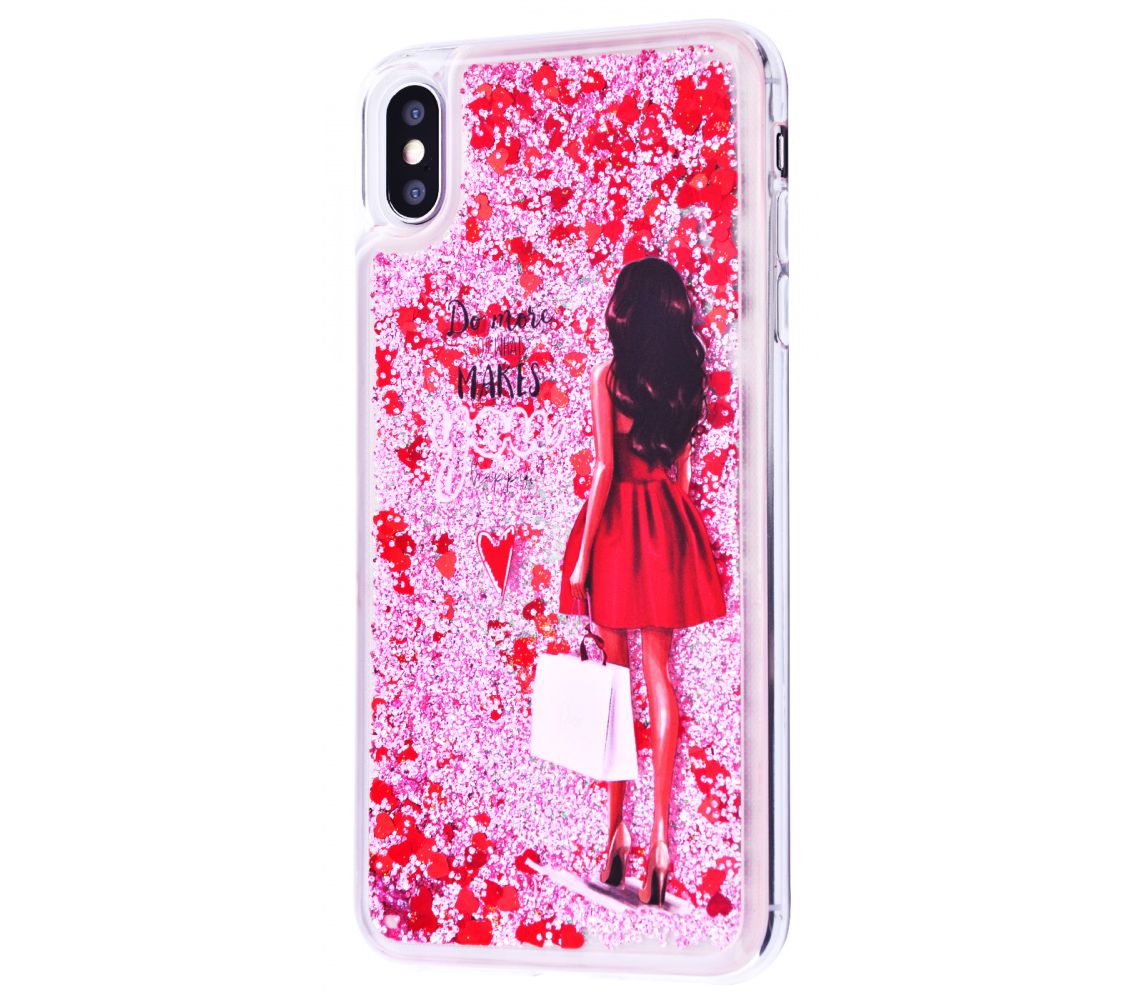 Накладка Lovely Stream для  iPhone X/Xs (beauty girl in red dress) (переливається)-0