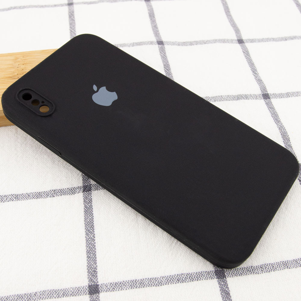 Silicone Case Square Full Camera Protective (AA) для iPhone X/XS (5.8") (Black)-1