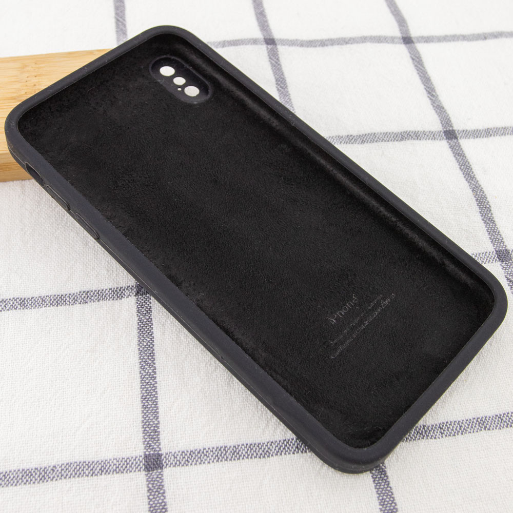 Silicone Case Square Full Camera Protective (AA) для iPhone X/XS (5.8") (Black)-2
