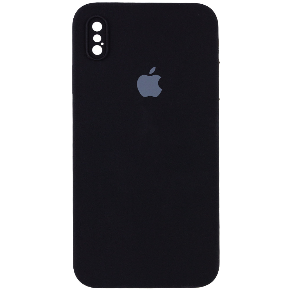 Silicone Case Square Full Camera Protective (AA) для iPhone X/XS (5.8") (Black)-0