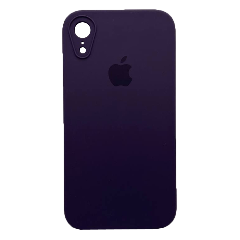 Silicone Case Square Full Camera Protective (AA) для iPhone XR (6.1")  (Elderberry)-0