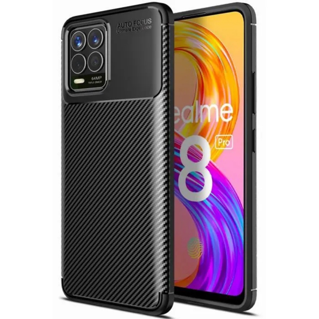 Накладка Ultimate Experience Carbon для Realme 8 / 8 Pro чорна-0
