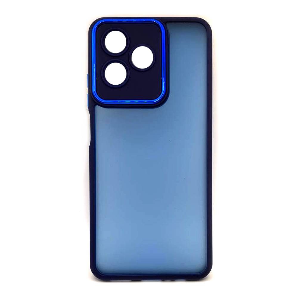 Накладка Luxury Metal Lens для Realme C53/C51 4G/Narzo N53 4G/Note 50 синя-0