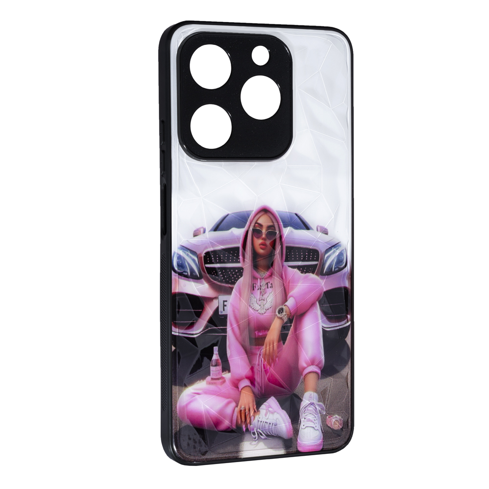 Накладка Ladies Camera для Realme C63 / C61 / Note 60 / Narzo N61  Рожева машина-0
