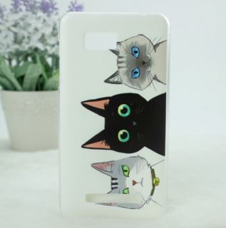Накладка для HTC Desire 400 "3 коти" (пластик)-0