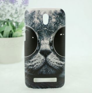 Накладка для HTC Desire 500 "Кіт в окулярах" (пластик)-0