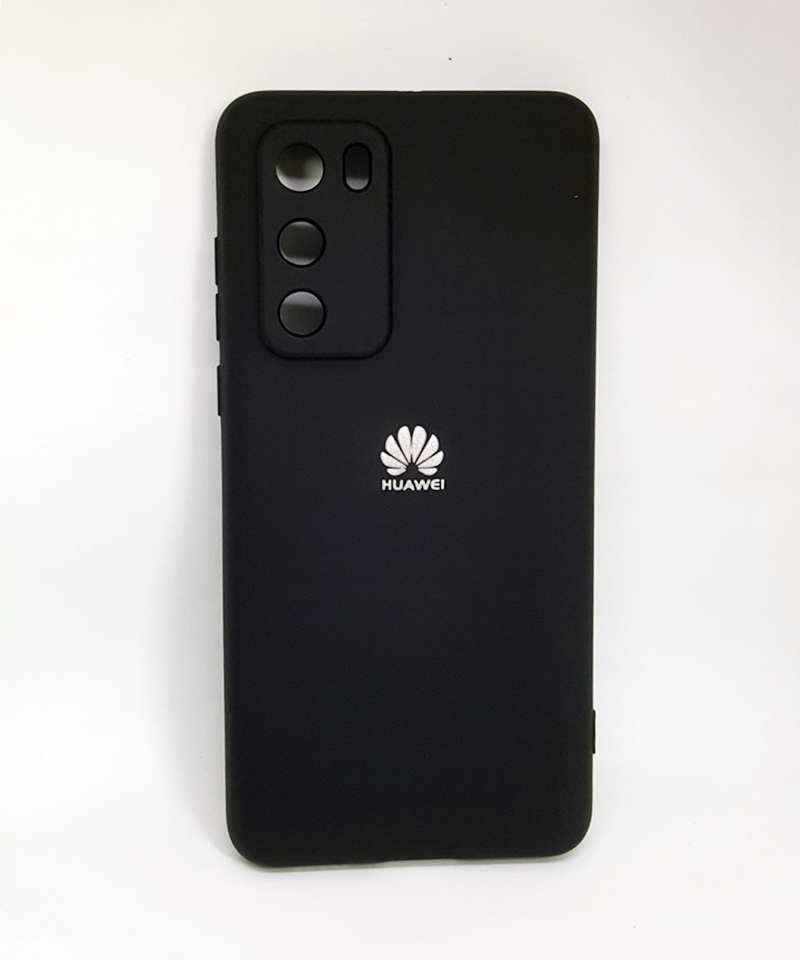 Накладка Silicone Case Full Camera для Huawei P40 чорна-0