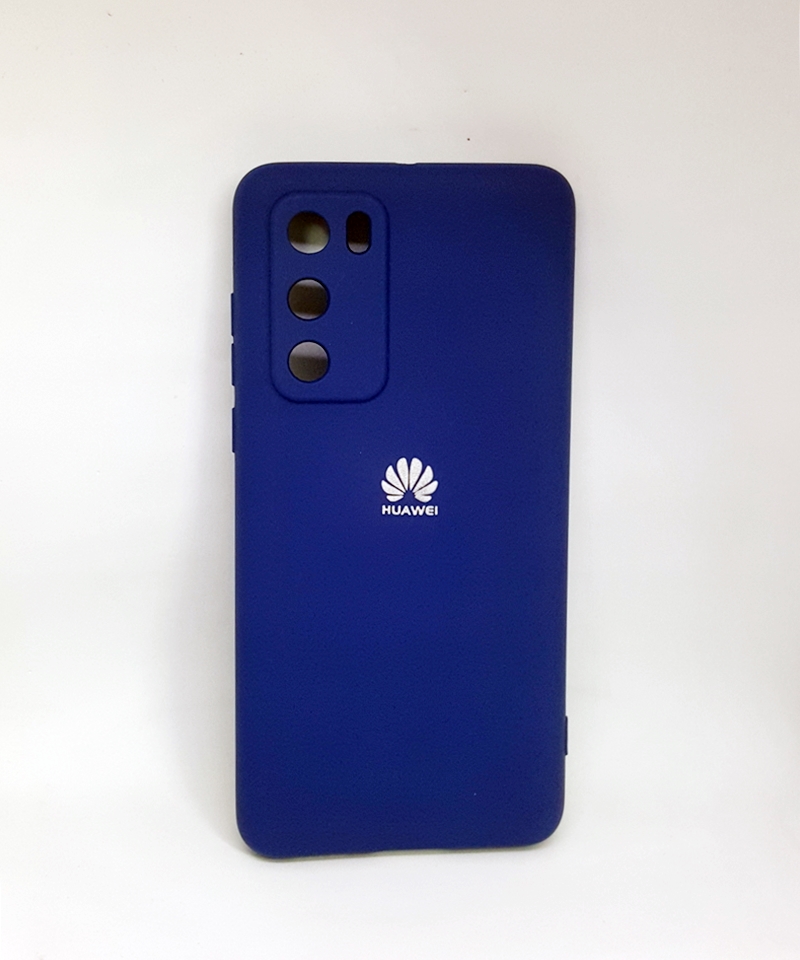 Накладка Silicone Case Full Camera для Huawei P40 синя-0