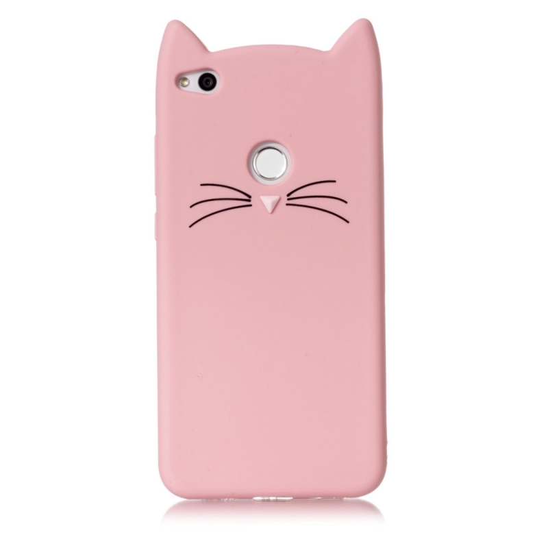 Накладка 3D Cat для Huawei P8 Lite 2017 пудрова-0