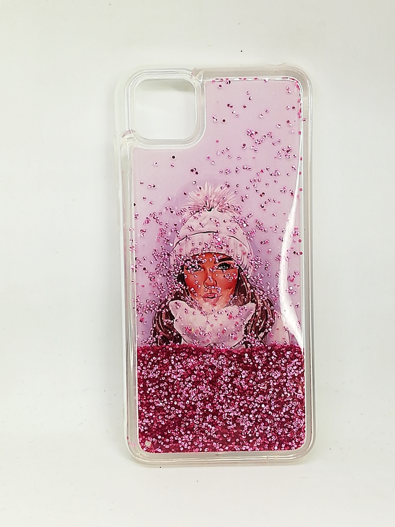 Накладка Fluid Painted для Huawei Y5P  "Дівчина в шапці і рукавичках" (переливається)-0