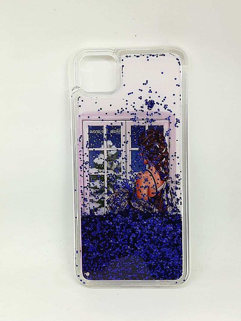 Накладка Fluid Painted для Huawei Y5P "Дівчина дивиться у вікно" (переливається)-0