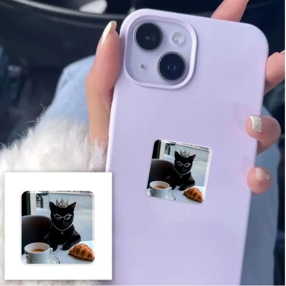3D-стікер  "Rich black cat"-0