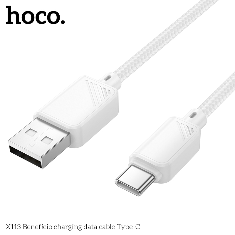Кабель TYPE- C 2.4A (1m) Hoco X113 Білий-1