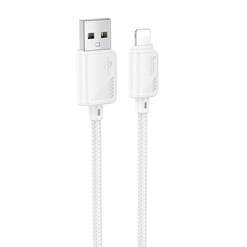 Кабель Lightning 2.4A (1m) Hoco X113 Білий-1
