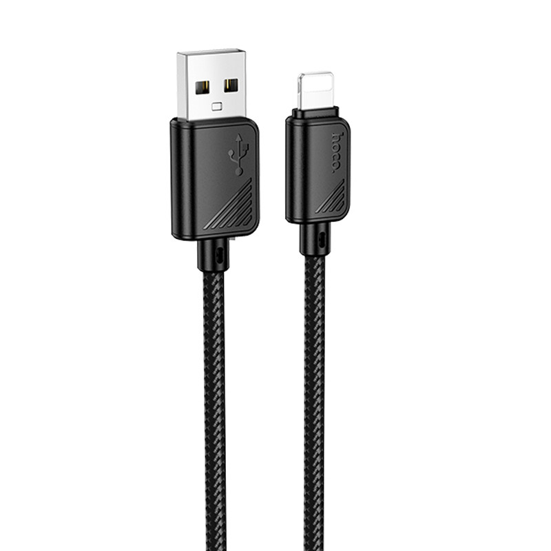 Кабель Lightning 2.4A (1m) Hoco X113 Чорний-1