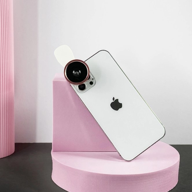 Макро лінза для телефона Fish-eye Lenses 0,4x (Pink)-3