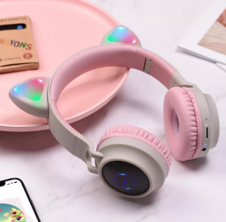 Навушники Bluetooth Hoco W27 Cat Ear Wireless Headphones Grey-2