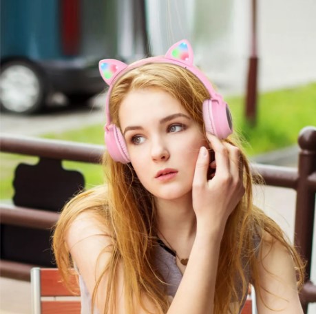 Навушники Bluetooth Hoco W27 Cat Ear Wireless Headphones Pink-2