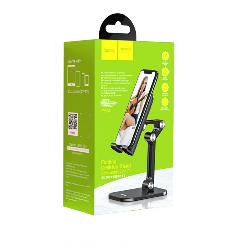 Тримач-підставка Hoco PH34 Excelente double folding desktop stand (4,7"-13") Black-1