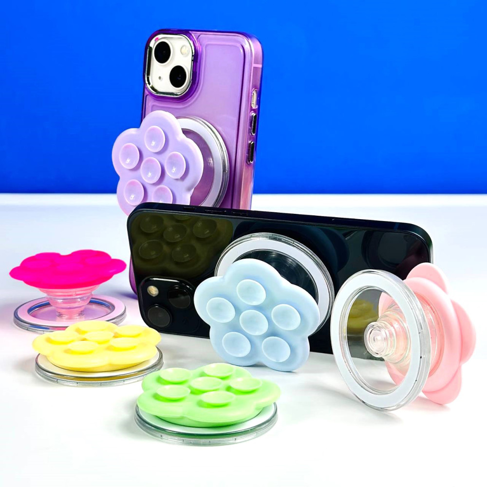 PopSocket Magnetic Magsafe Квітка із силіконовими присосками (Фіолетовий)-1