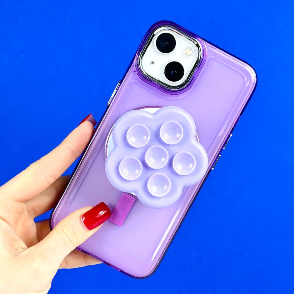 PopSocket Magnetic Magsafe Квітка із силіконовими присосками (Фіолетовий)-0