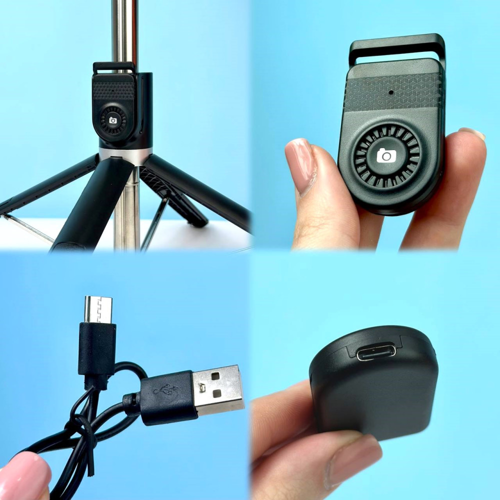 Монопод Трипод P220 Extended Version 2,2m Bluetooth (Чорний)-1