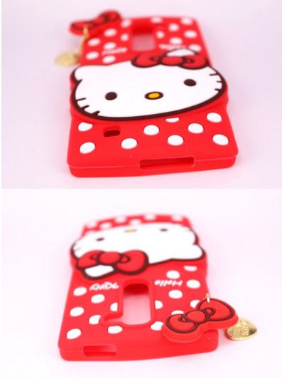 Накладка для LG Magna C90 Hello Kitty червона 3D-2