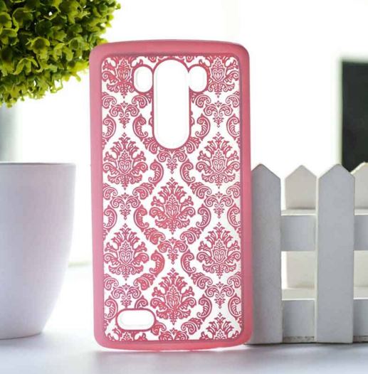 Накладка для LG G3 D855 "Пейслі матові рожеві" (пластик)-0