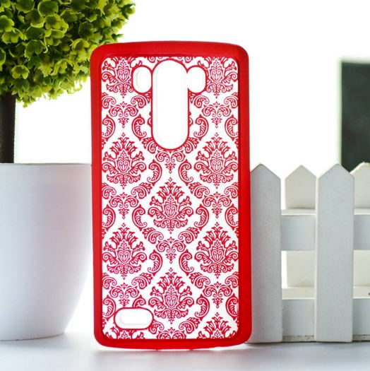 Накладка для LG G3 D855 "Пейслі матові червоні" (пластик)-0