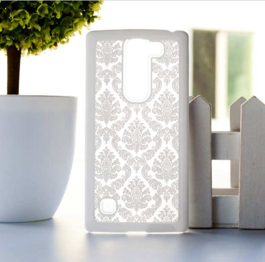 Накладка для LG Spirit C70 "Пейслі матові білі" (пластик)-0