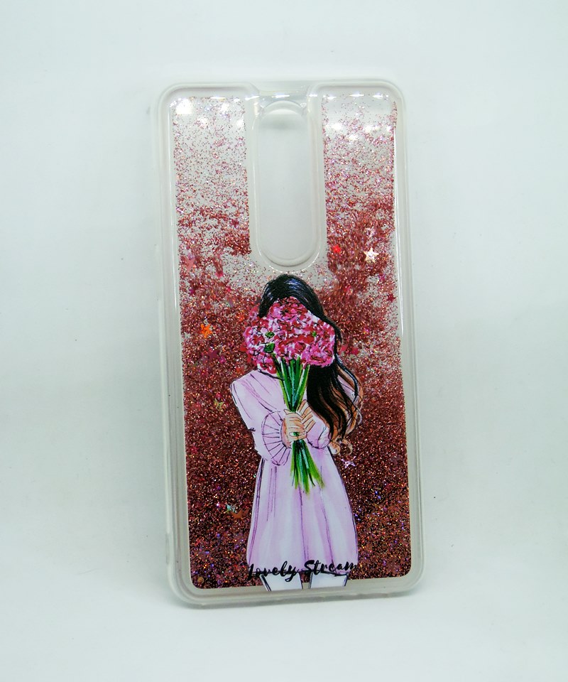 Накладка Lovely Stream для Meizu M8 (M813) (girl with flowers) (переливається)-0