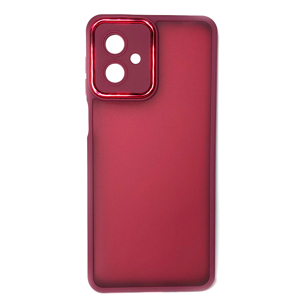 Накладка Luxury Metal Lens для MOTOROLA G54 (Марсала)-0