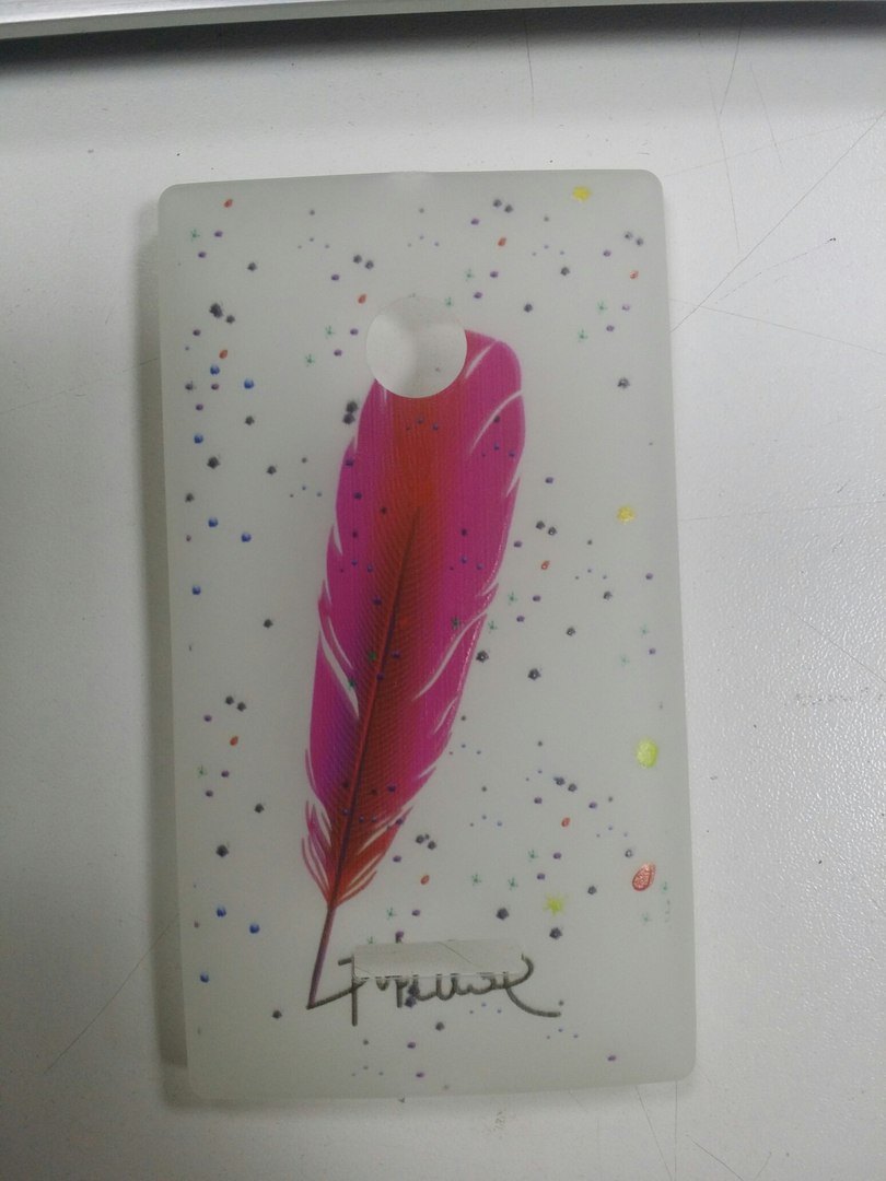 Накладка для Nokia Lumia 435 Силікон фосфоресцентний з принтом "Пір`їна рожева"-0