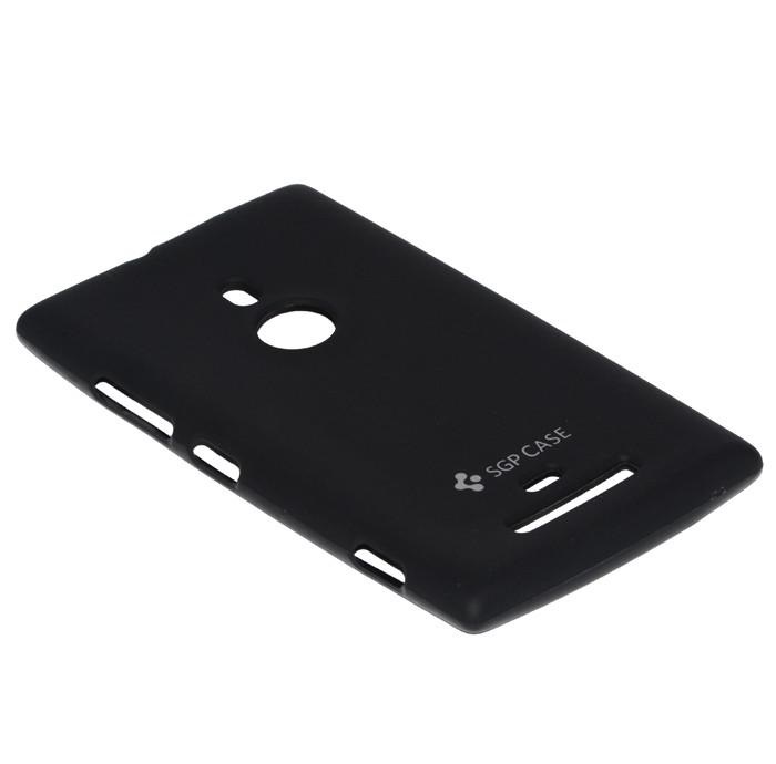 Накладка SGP для Nokia 925 Lumia чорний силікон-0
