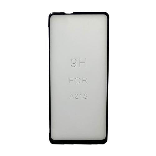 Захисне скло 5D для Samsung A21s з чорною рамкою (м`яка упаковка)-0